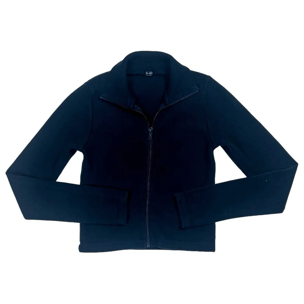 Brandy Melville Cropped Ribbed Zip Up Jacket